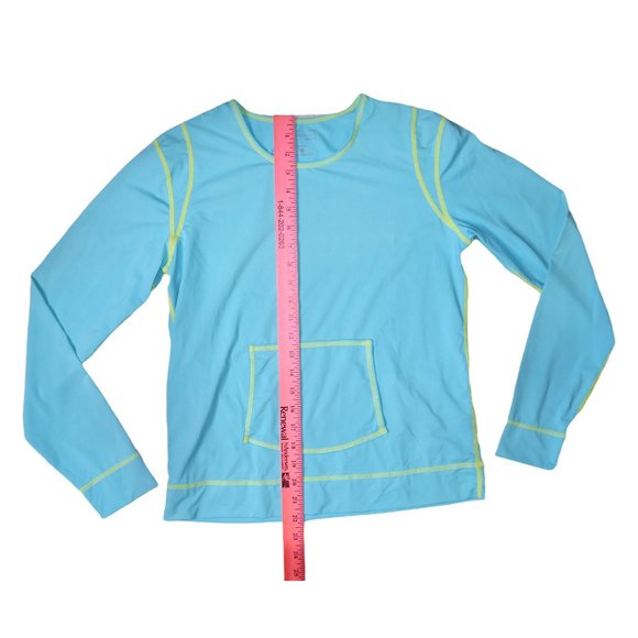 Athleta RashGuard Summer Shade Long Sleeve 826057 Blue Green Size Medium - Picture 3 of 8